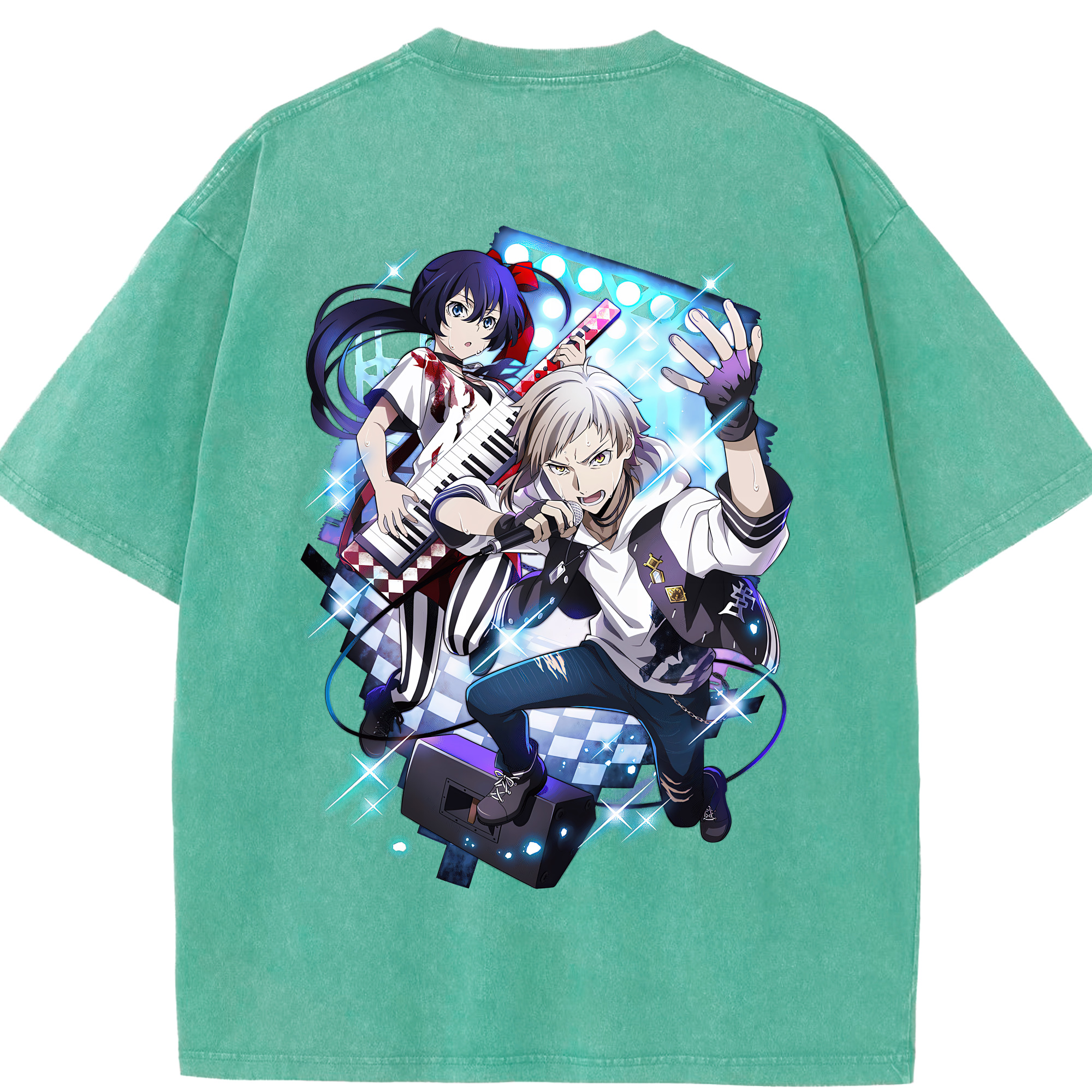 （画像用） 文豪ストレイドッグス Bungo Stray Dogs 綿100% ヴィンテージ風 半袖Tシャツ（背面プリント）